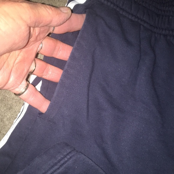 Adidas Classic 3 Stripe Sweatpants Navy Blue with White Stripes - Picture 3 of 5